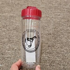 Clear Plastic Water Bottle with Red Lid